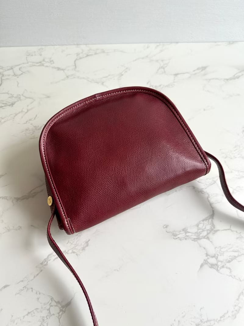 Loewe酒紅色馬鞍側背包/斜背包/皮革包/單肩包