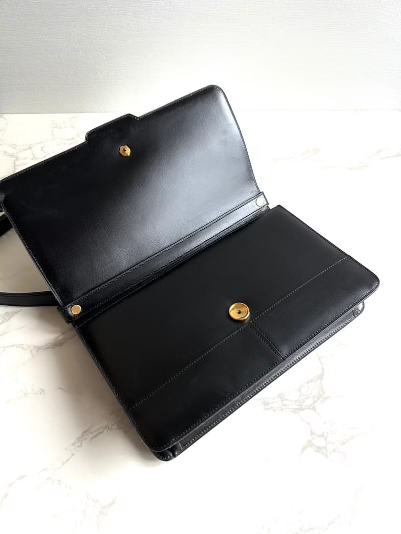 Dior black minimalist flap dual-purpose bag/shoulder bag/side bag/crossbody bag/second-hand bag