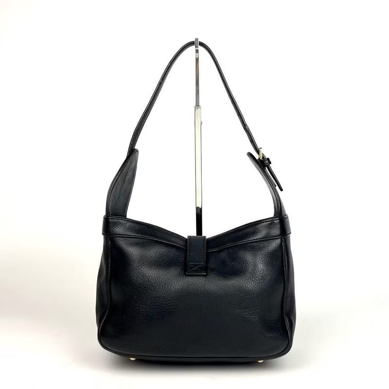 Loewe黑色簡約復古包皮革腋下包/側背包/單肩包