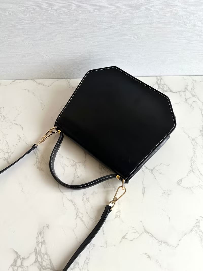 Dior Black Topstitched Flap Geometric Two-way Kelly Bag/Shoulder Bag/Crossbody Bag