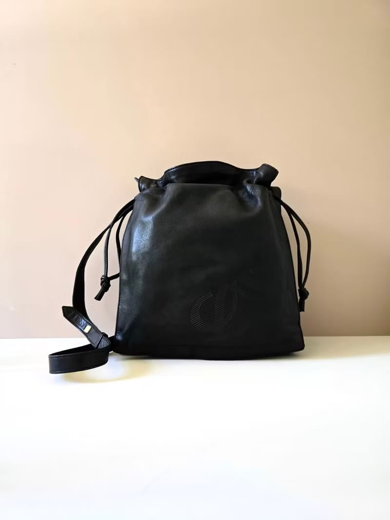 Loewe black vintage drawstring bag/shoulder bag/crossbody bag