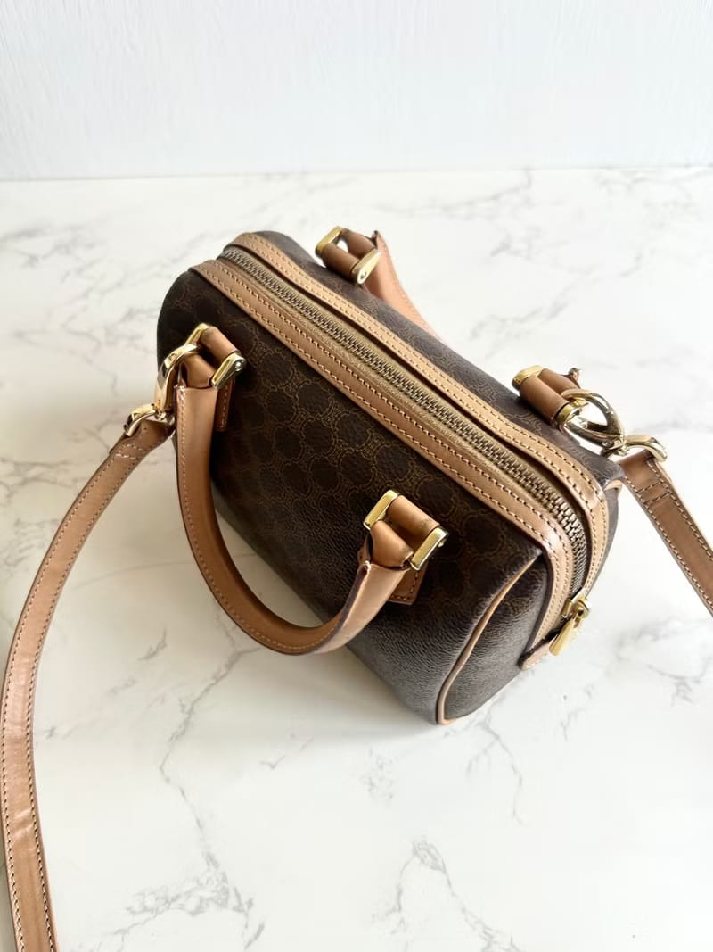 Celine迷你老花波士頓小包/斜背包/側背包/單肩包