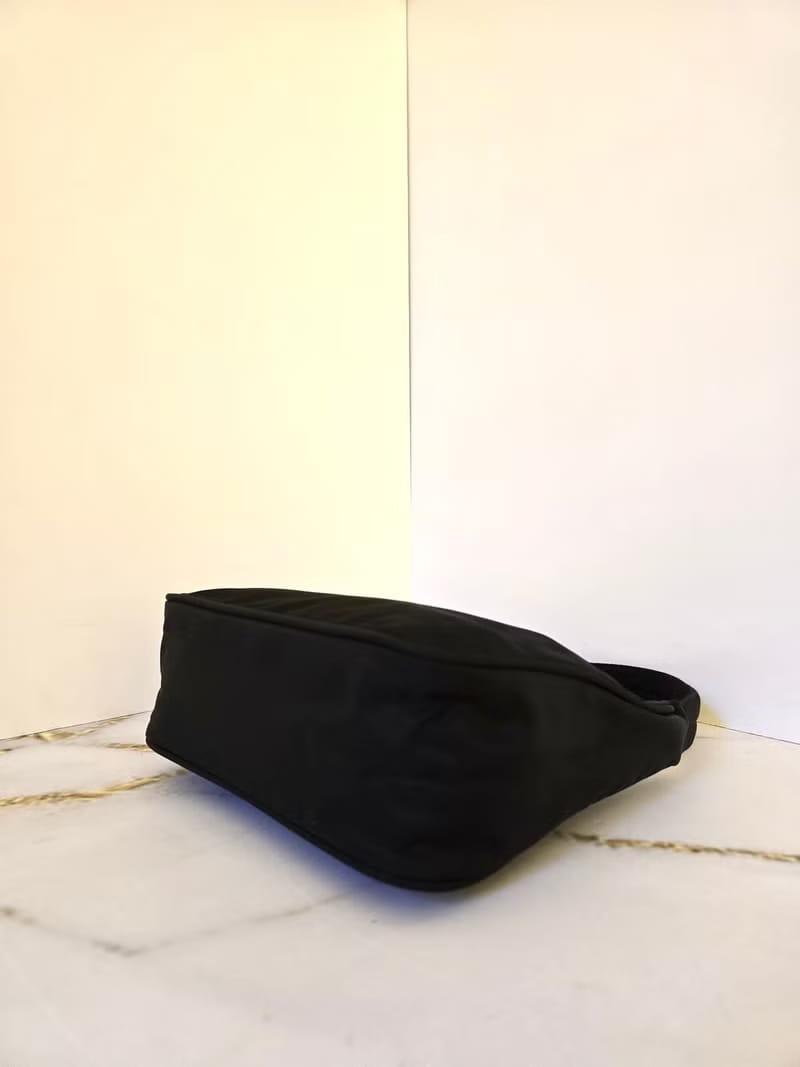 Prada Classic Black and Silver Hobo Shoulder Bag