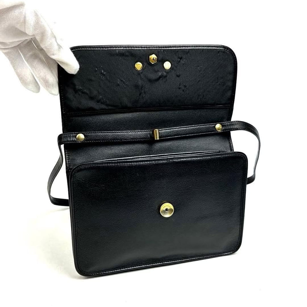 Dior 黑色金扣極簡中古單肩包/側背包/斜背包