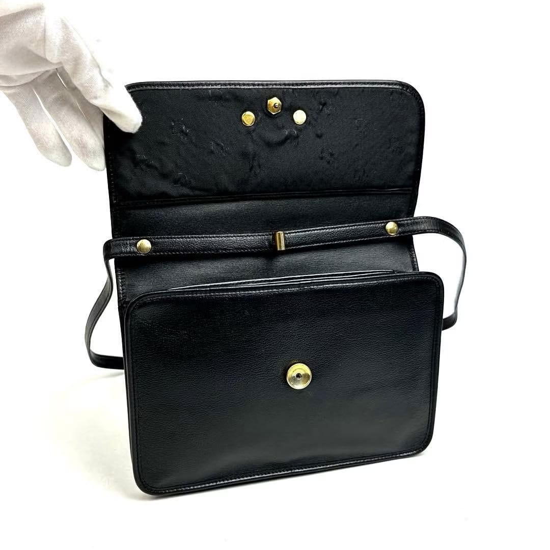 Dior 黑色金扣極簡中古單肩包/側背包/斜背包