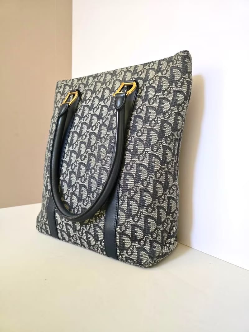 Dior Blue Gray Oblique Tote Bag/Shoulder Bag/Crossbody Bag