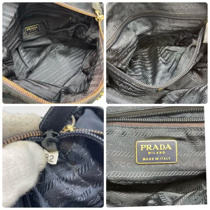 Prada黑色降落傘鏈子側背包/單肩包/托特包