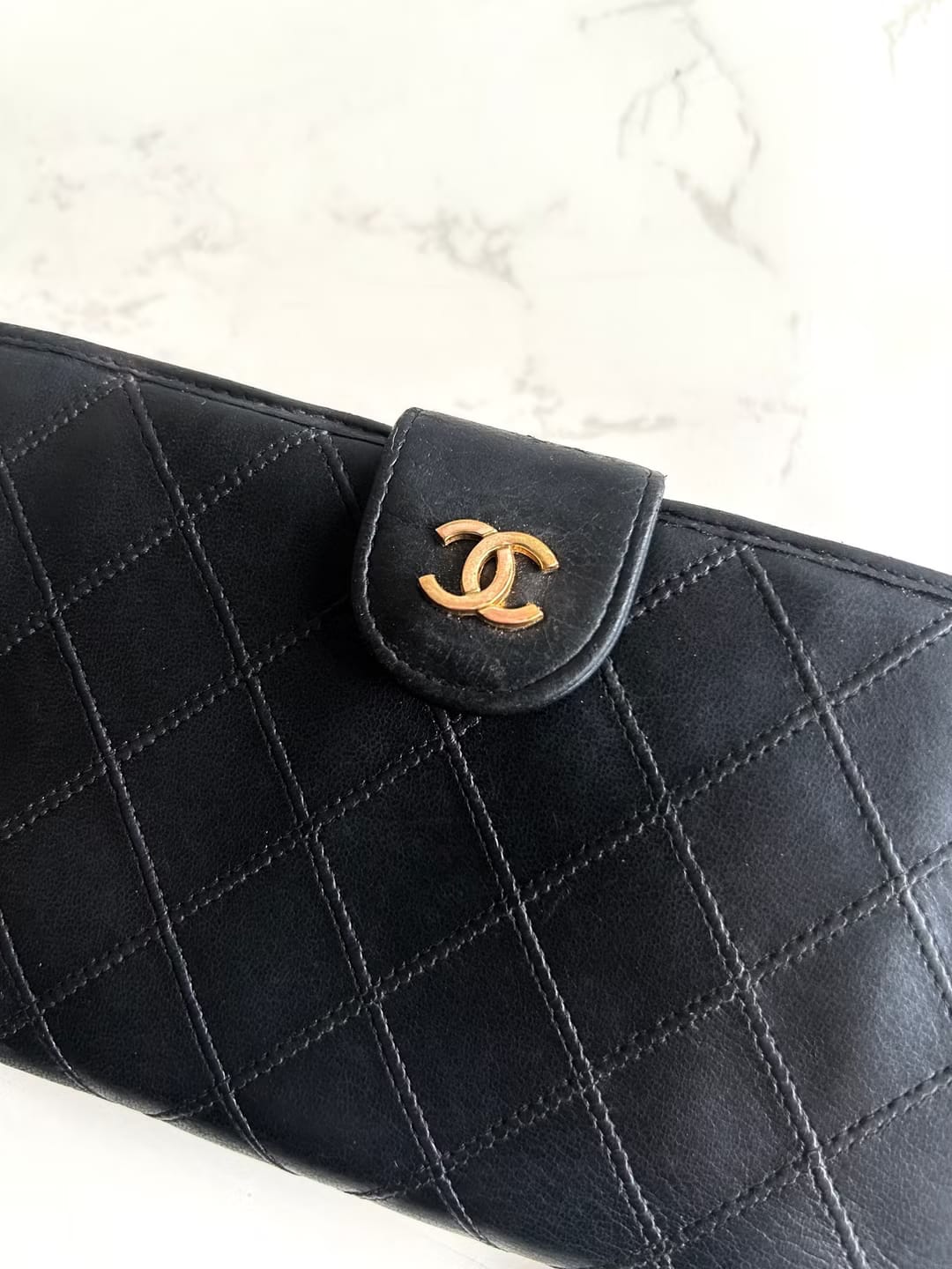 Chanel 黑色小羊皮革長夾/銀包/皮夾