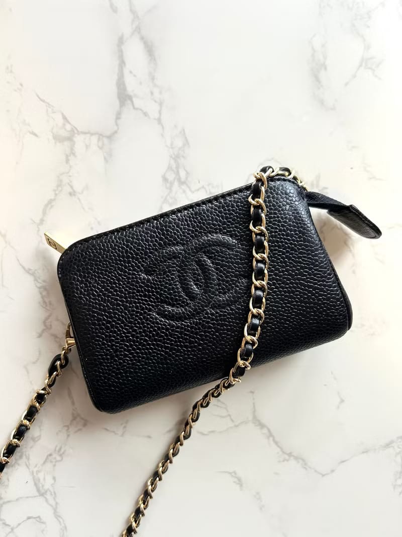 Chanel Black Caviar Leather Crossbody/Shoulder Bag