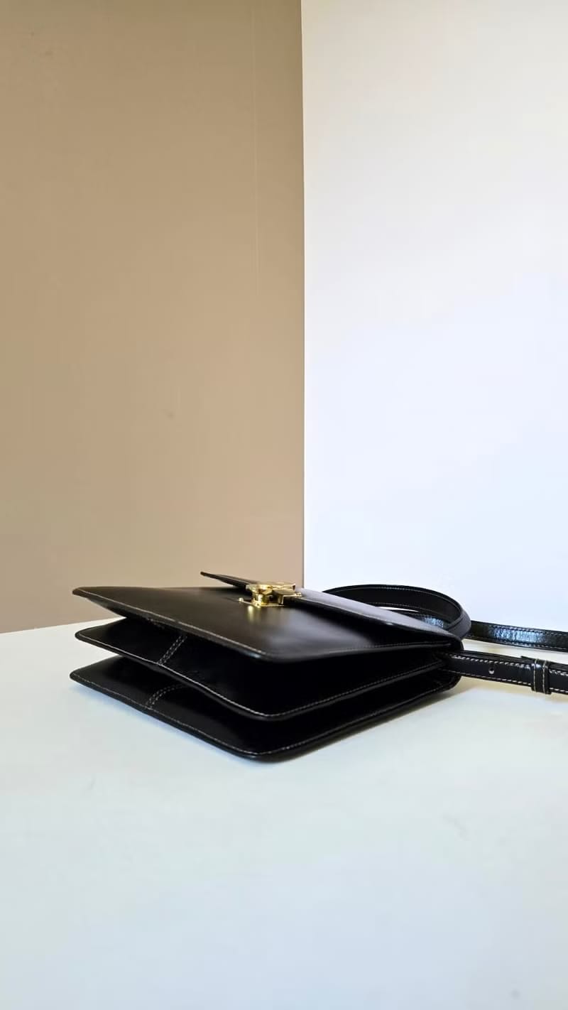 Loewe黑金色馬鞍側背包/斜背包/皮革包/單肩包