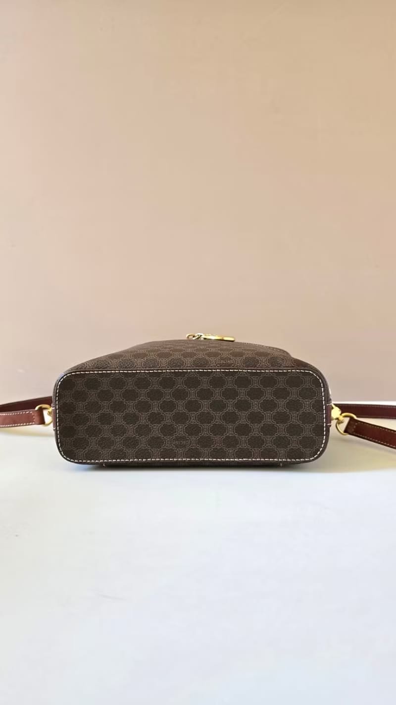 Celine brown Macadam Donut Vanity Box Bag/Crossbody Bag/Shoulder Bag