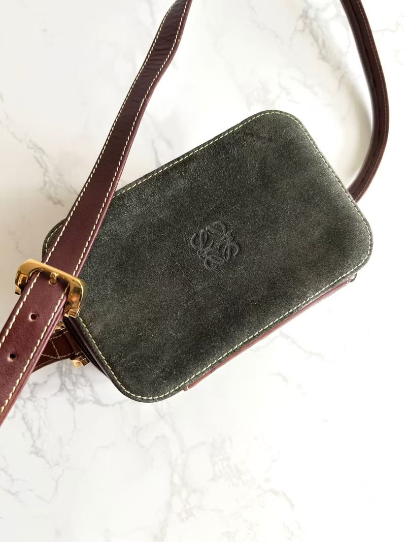 Loewe中古二手拼色盒子側背包/斜背包