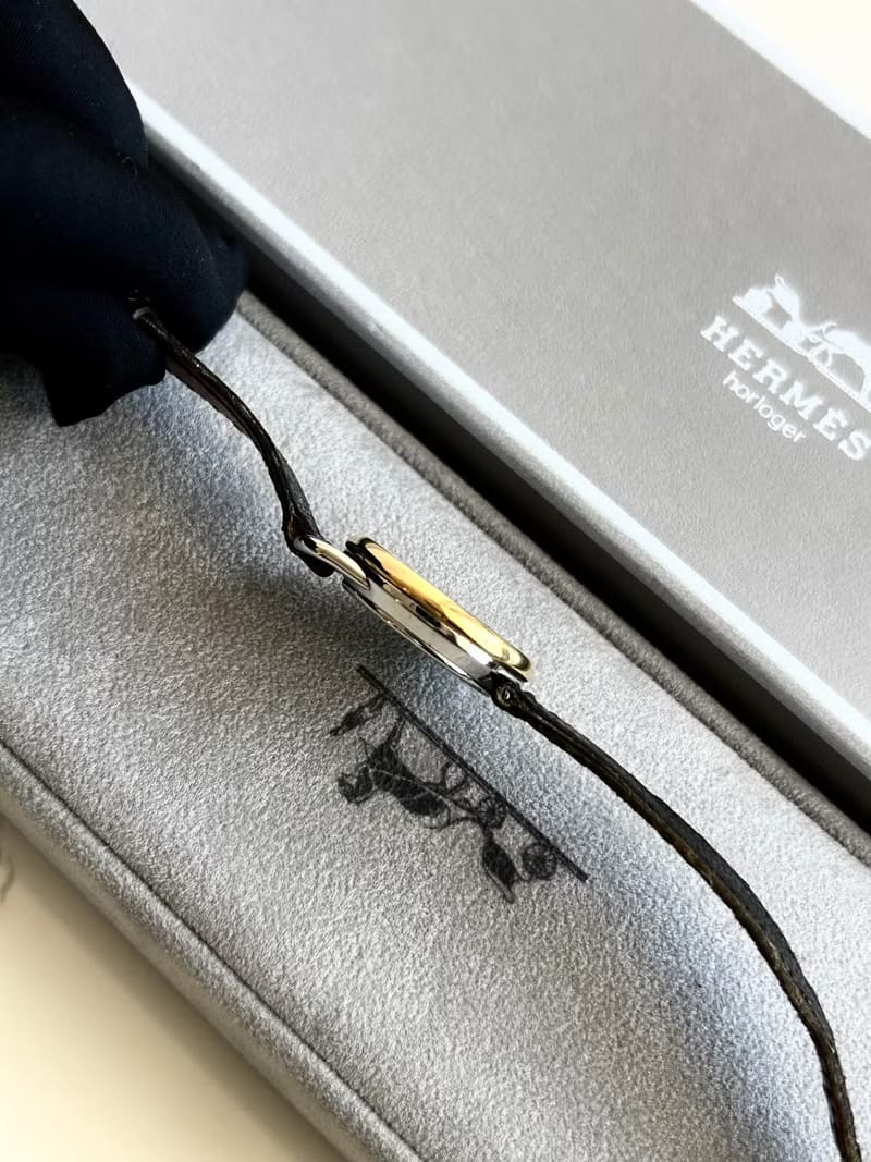 Hermes Arceau 黑金圓盤中古手錶/古董錶/腕錶