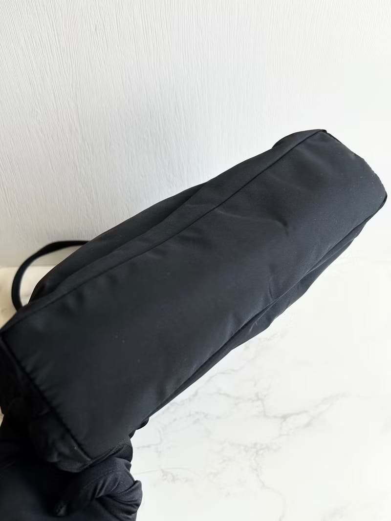 Prada 黑色拼皮經典托特包/單肩包/側背包