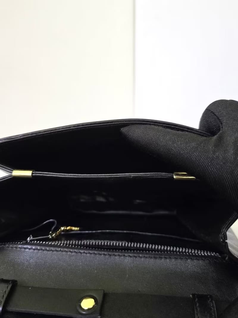 Celine Black and Gold Triomphe Flap Bag / Shoulder Bag / Crossbody Bag