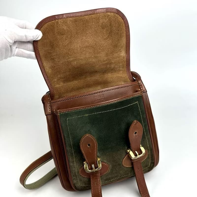 Loewe color matching tofu bag side backpack/oblique backpack/shoulder bag