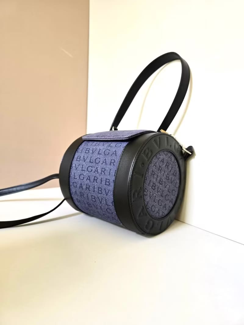 Bvlgari antique old flower bucket bag/side backpack/oblique backpack