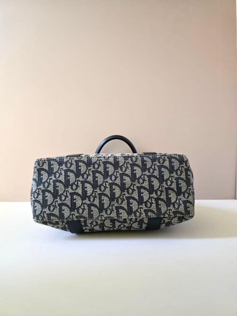 Dior Blue Gray Oblique Tote Bag/Shoulder Bag/Crossbody Bag