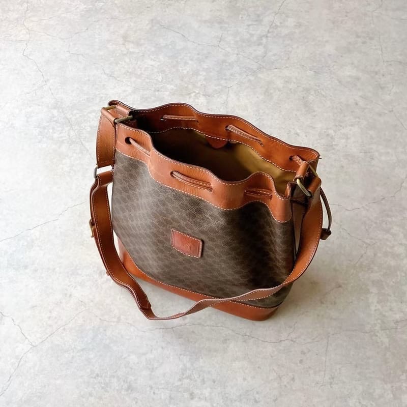 Celine Classic Monogram Vintage Bucket Bag / Shoulder Bag / Crossbody Bag