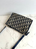 Dior Blue and Black Oblique Leather Two-way Bag / Shoulder Bag / Crossbody Bag