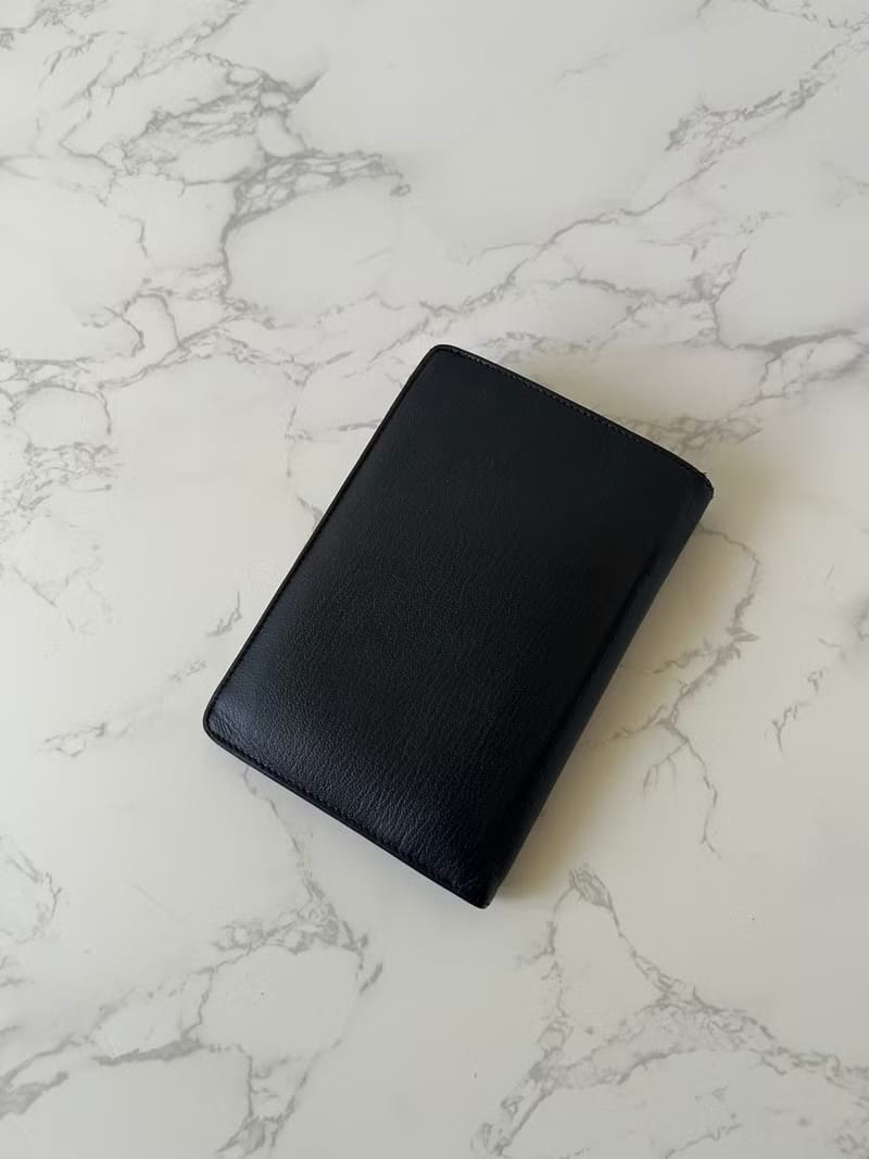 Chanel Black Leather Medium Wallet/Travel Passport Holder/Purse