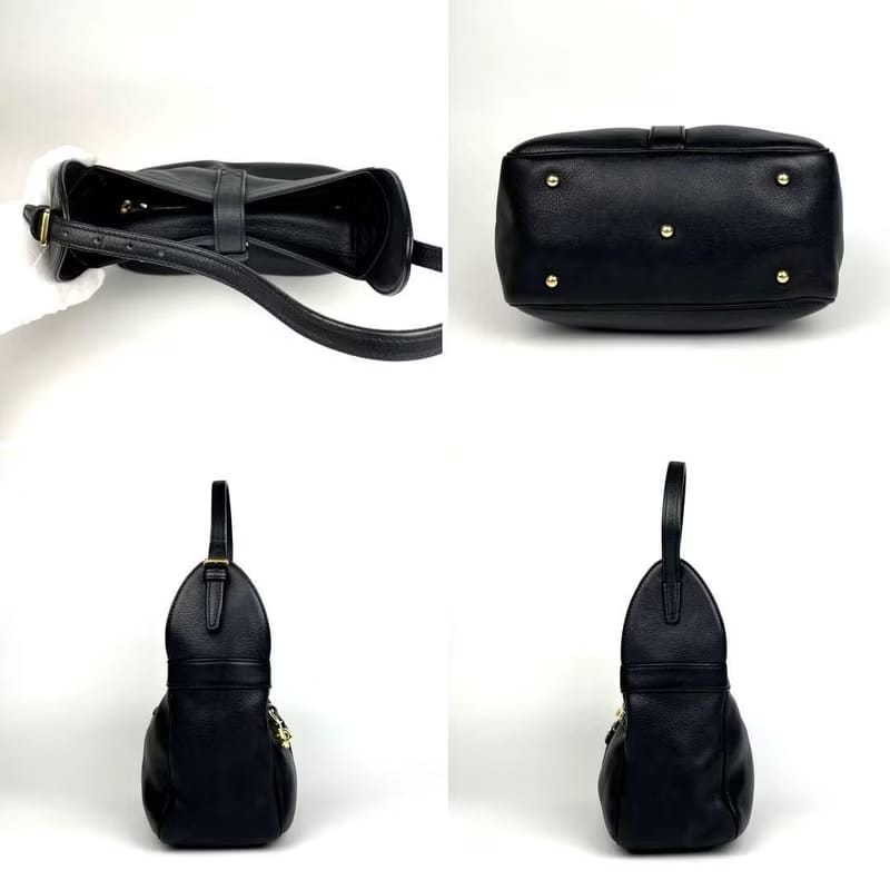 Loewe黑色簡約復古包皮革腋下包/側背包/單肩包