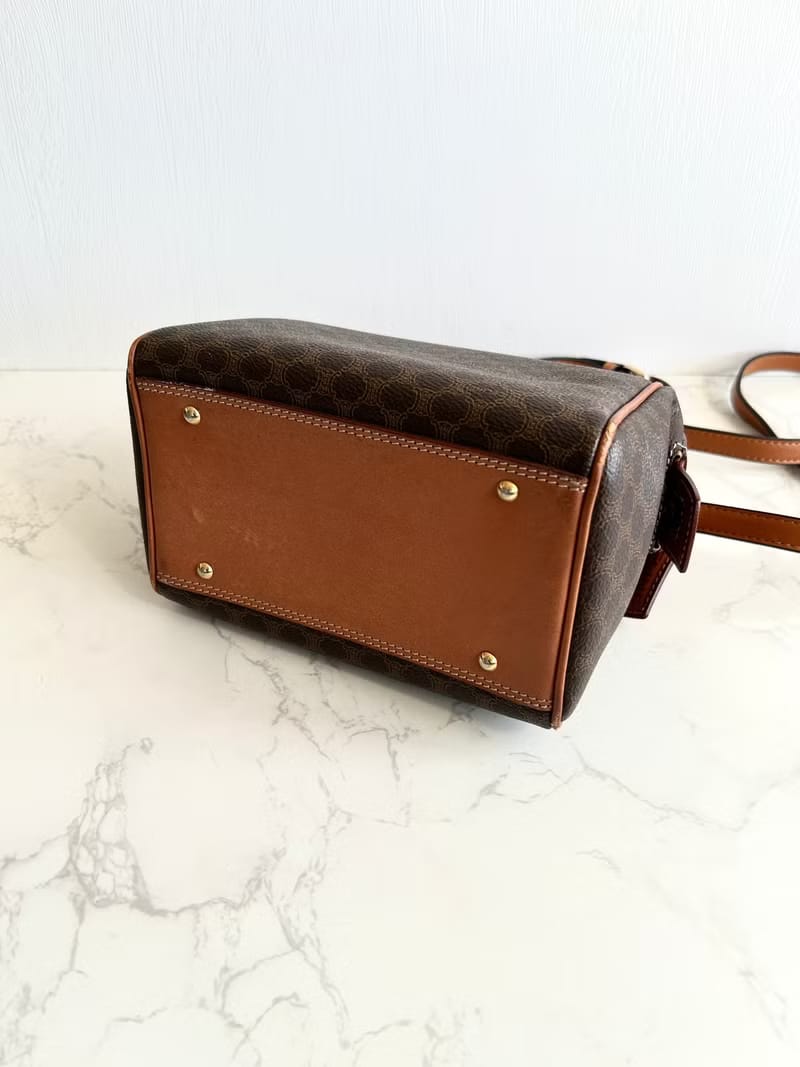 Celine迷你老花波士頓小包/斜背包/側背包/單肩包