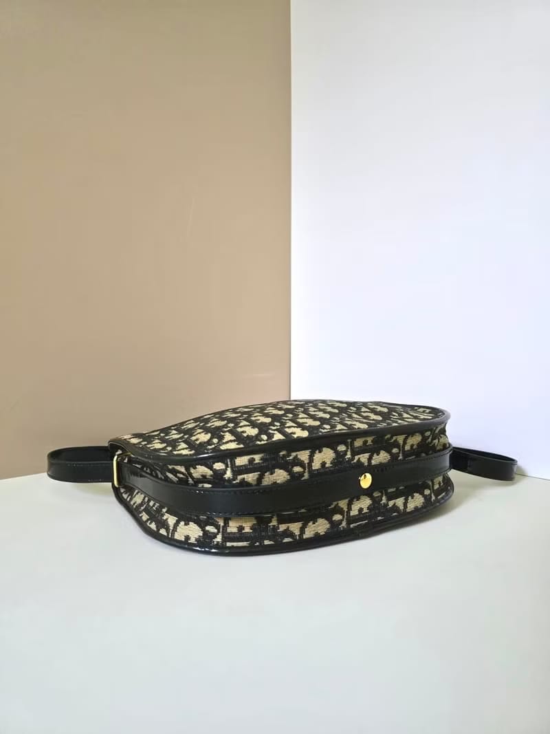Dior Black Oblique Saddle Bag/Shoulder Bag/Crossbody Bag