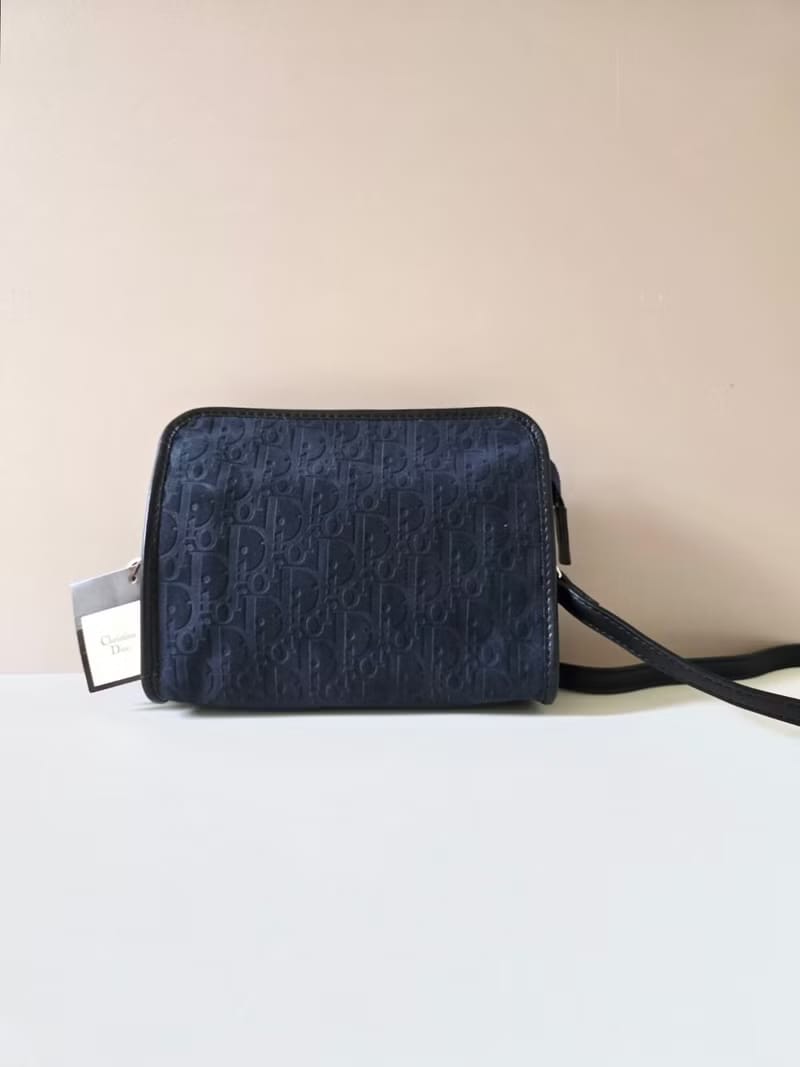 Dior dark blue old flower crossbody bag/shoulder bag/side bag
