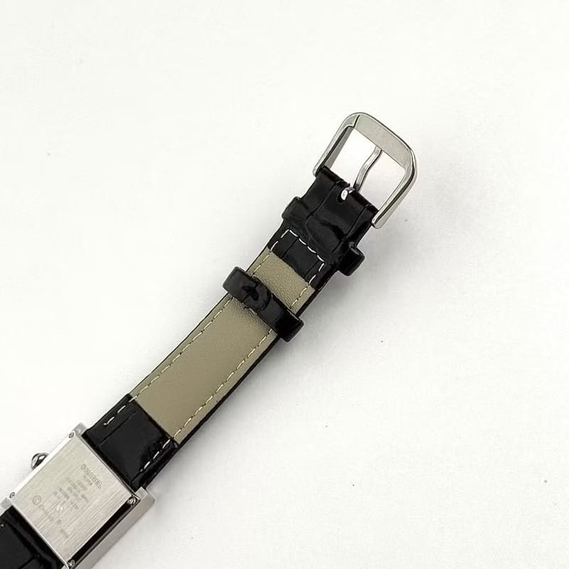 Chanel Mademoiselle黑色石英古董錶 皮革帶