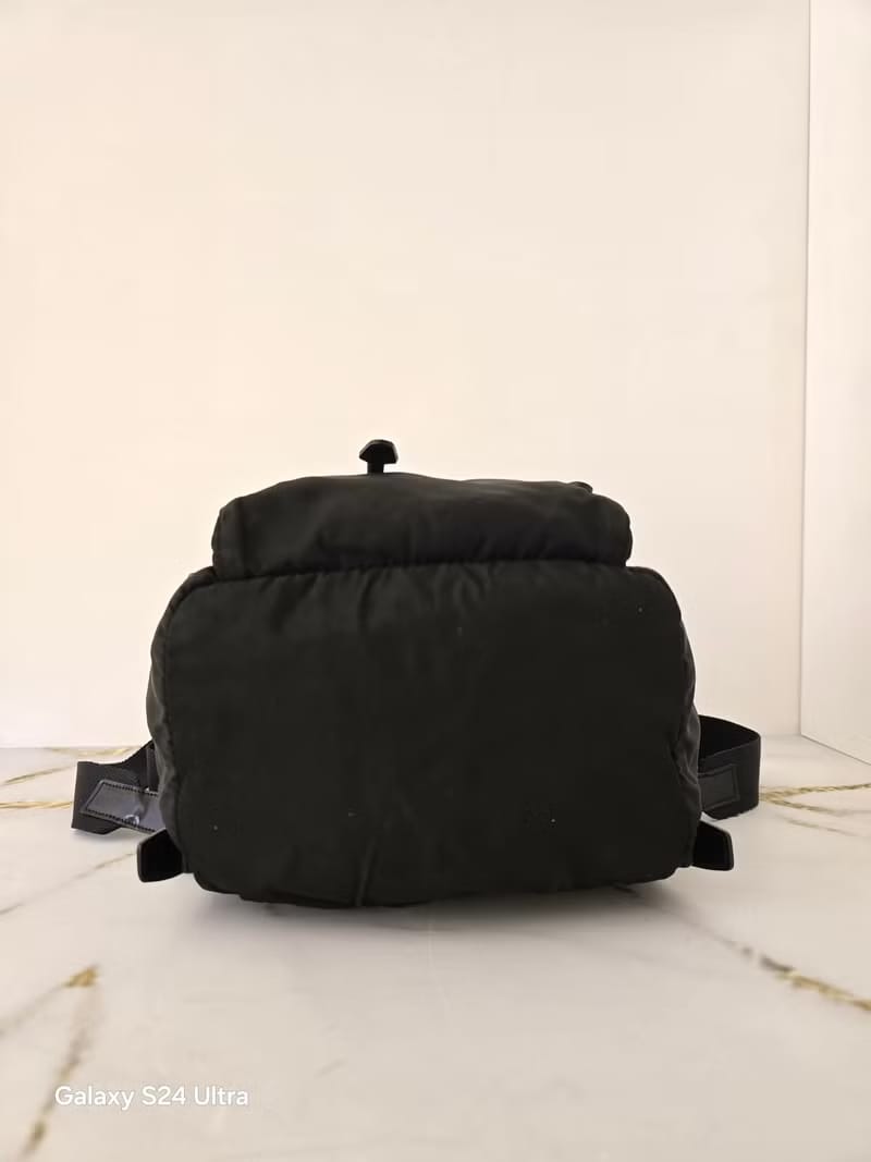 Prada black silver label nylon backpack/backpack/rucksack