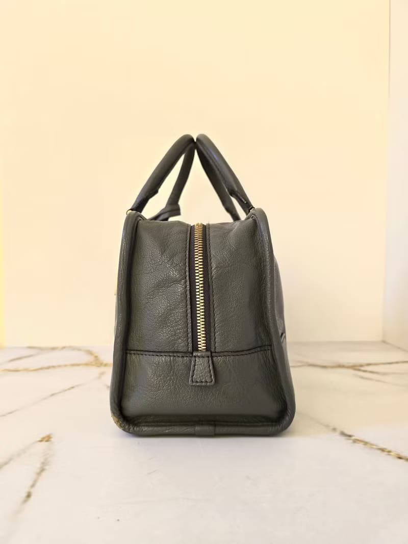 稀有 Loewe Amazona 28 中古灰藍色波士頓包 手提包