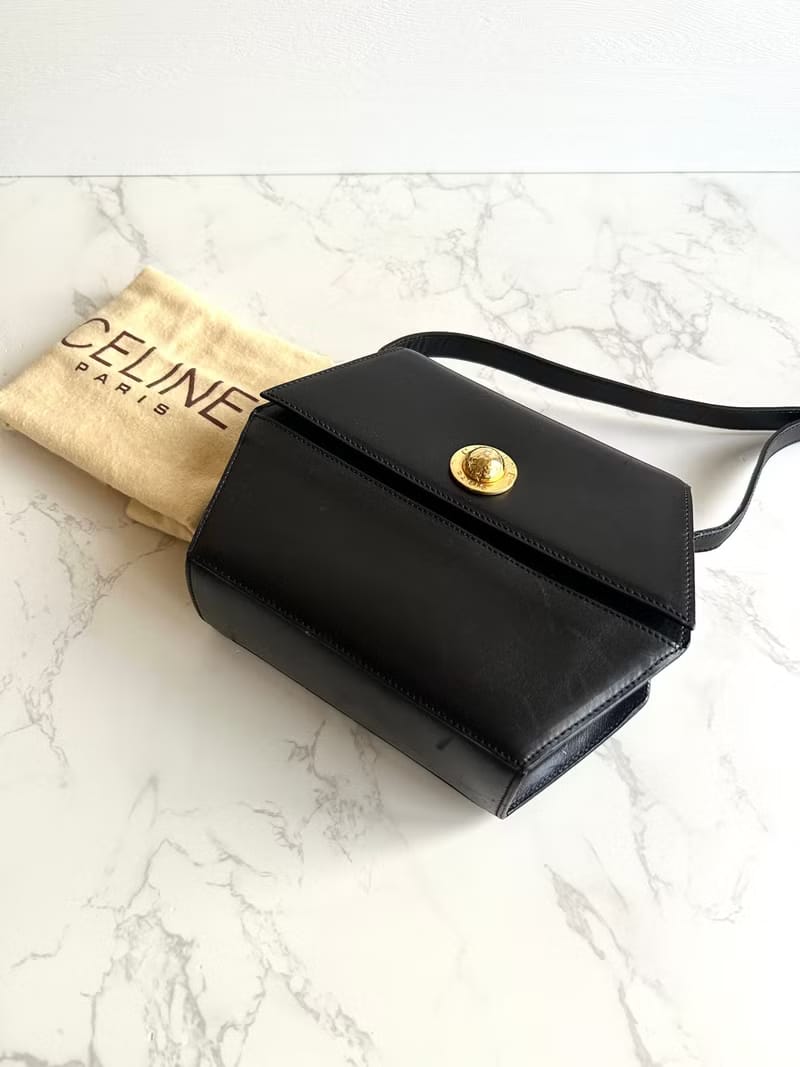 Celine黑金星球幾何盒子包/斜背包/單肩包/側背包