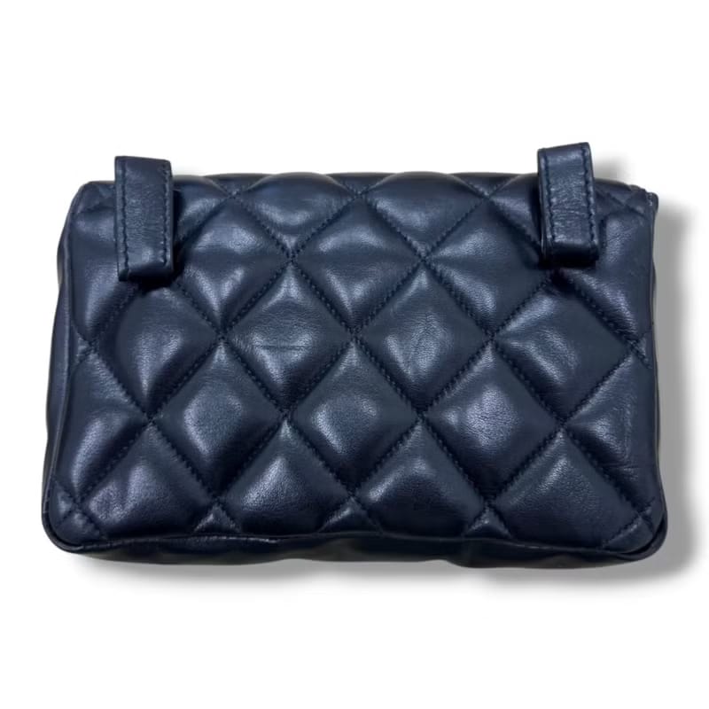 Chanel黑色金扣單肩包/腰帶包/側背包