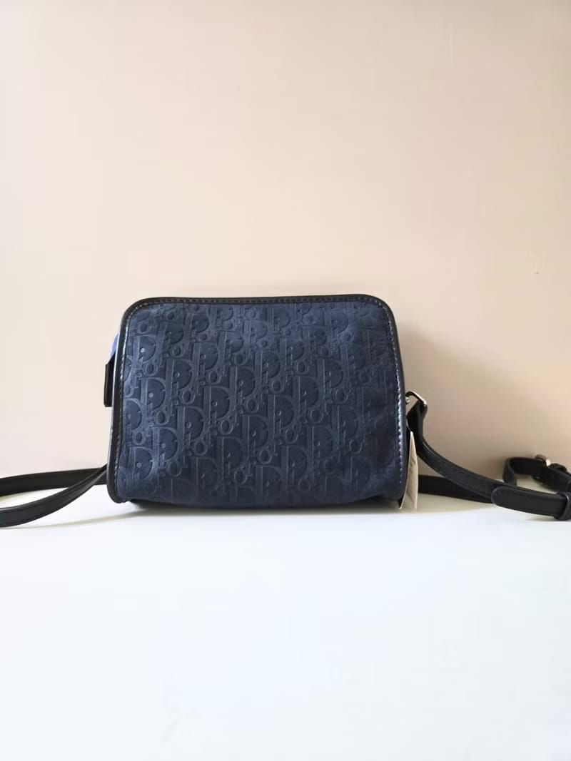 Dior dark blue old flower crossbody bag/shoulder bag/side bag