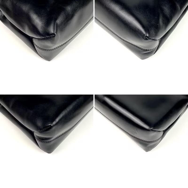 稀有中古二手Celine黑色銀吊鏈皮革托特包/側背包