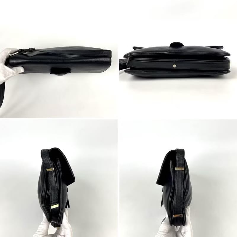 Loewe黑色中古翻蓋包/單肩包/斜背包