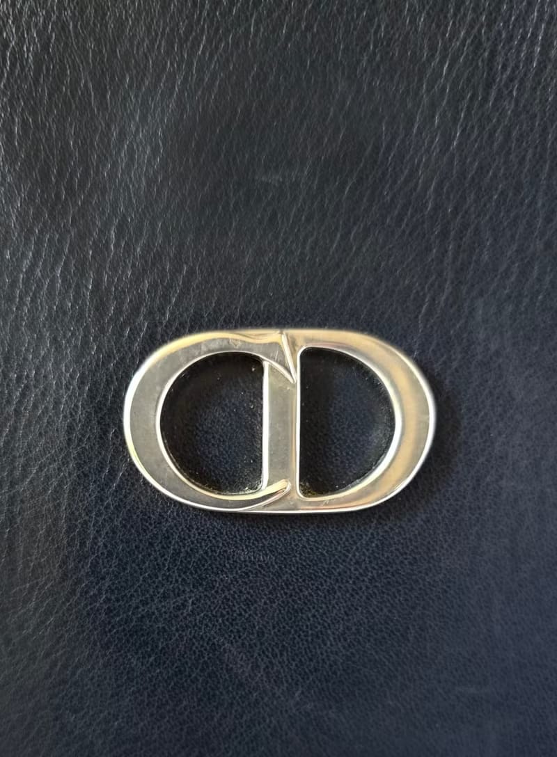 Dior Montaigne黑藍色極簡水桶包/托特包/側背包