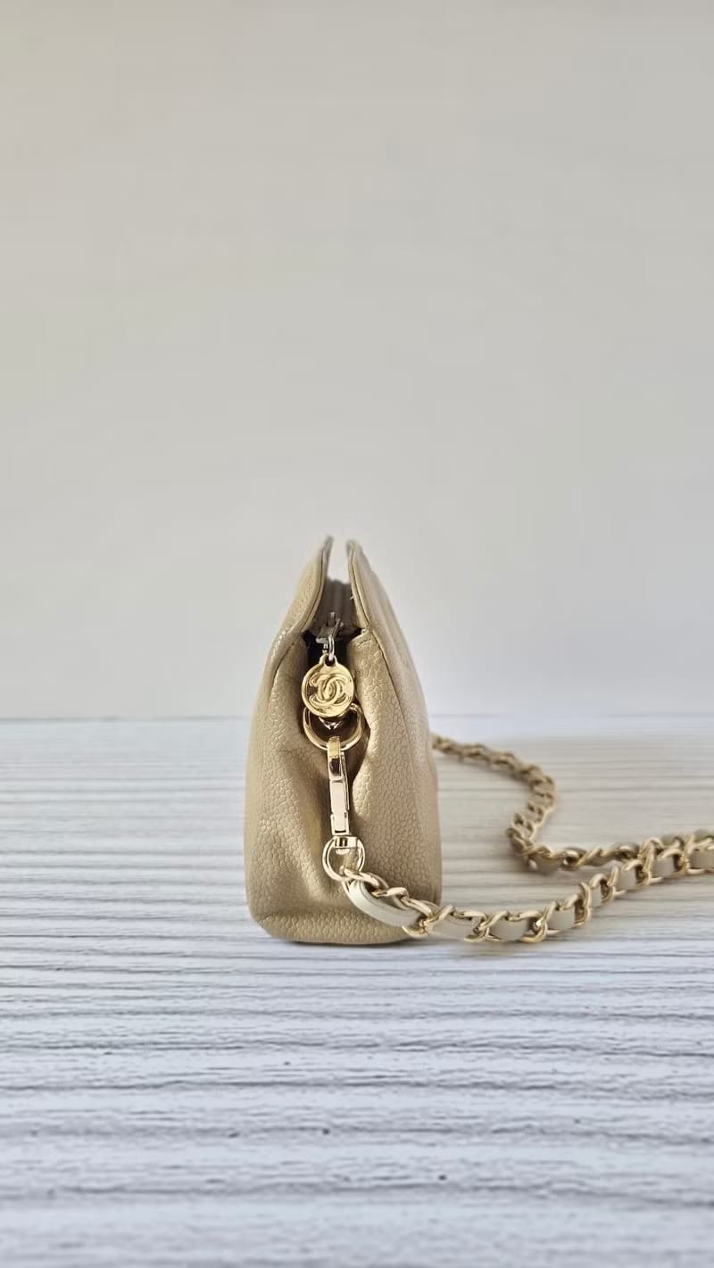 Chanel Beige Caviar Leather Crossbody/Shoulder Bag