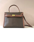 Celine old flower gold buckle Kelly bag/shoulder bag side bag/crossbody bag