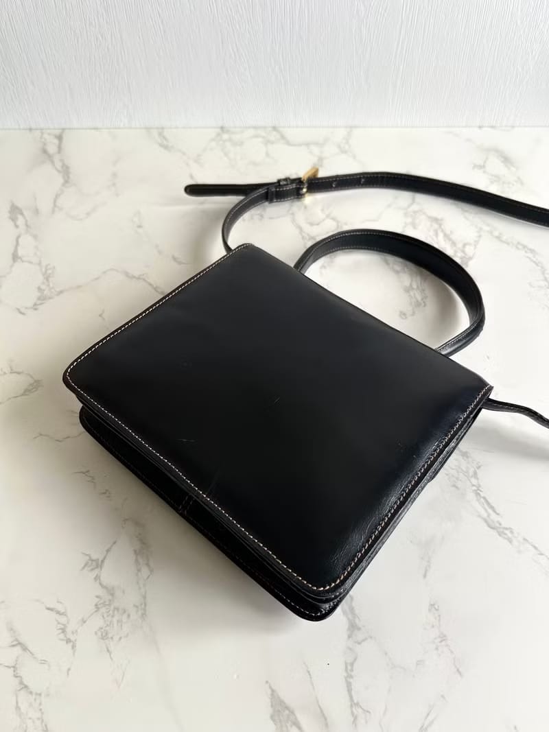 Loewe Black and Gold Mini Two-Way Kelly Bag / Shoulder Bag / Crossbody Bag