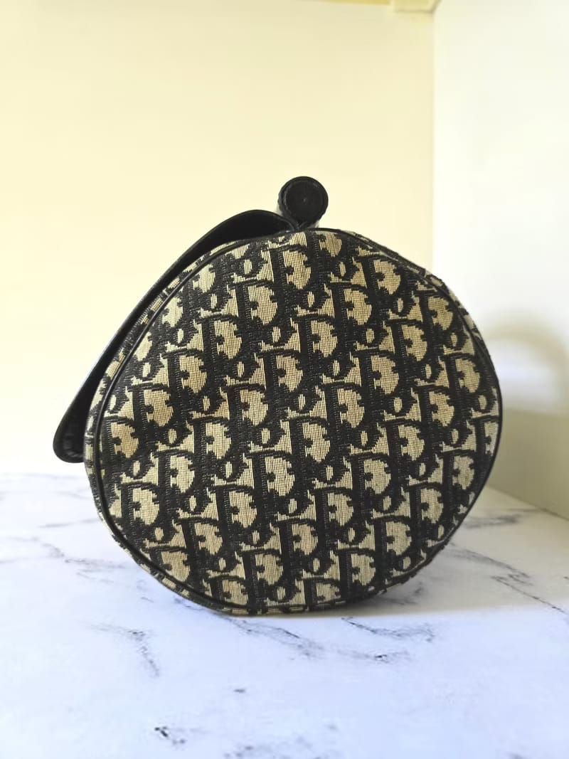 Dior黑色老花波士頓包/斜背包/側背包/單肩包