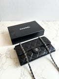 Chanel Black WOC Leather Side Bag/Messenger Bag