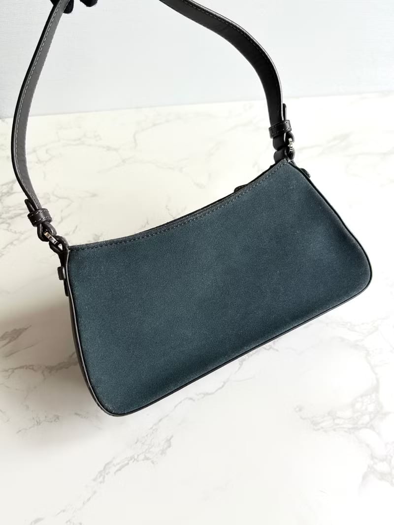 Loewe灰藍拼皮腋下包/側背包/單肩包