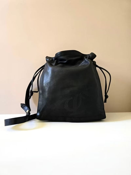 Loewe 黑色中古抽繩包/單肩包/斜背包