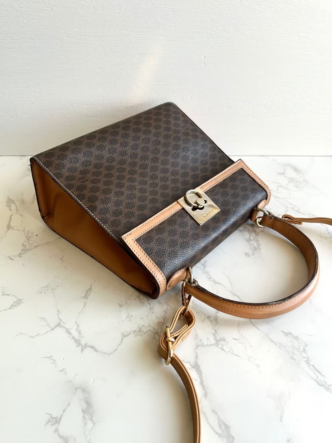 Celine Triomphe Canvas Mini Kelly Crossbody Bag/Shoulder Bag/Side Bag
