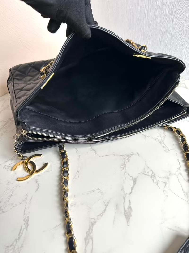Chanel 黑色經典托特包/單肩包/側背包