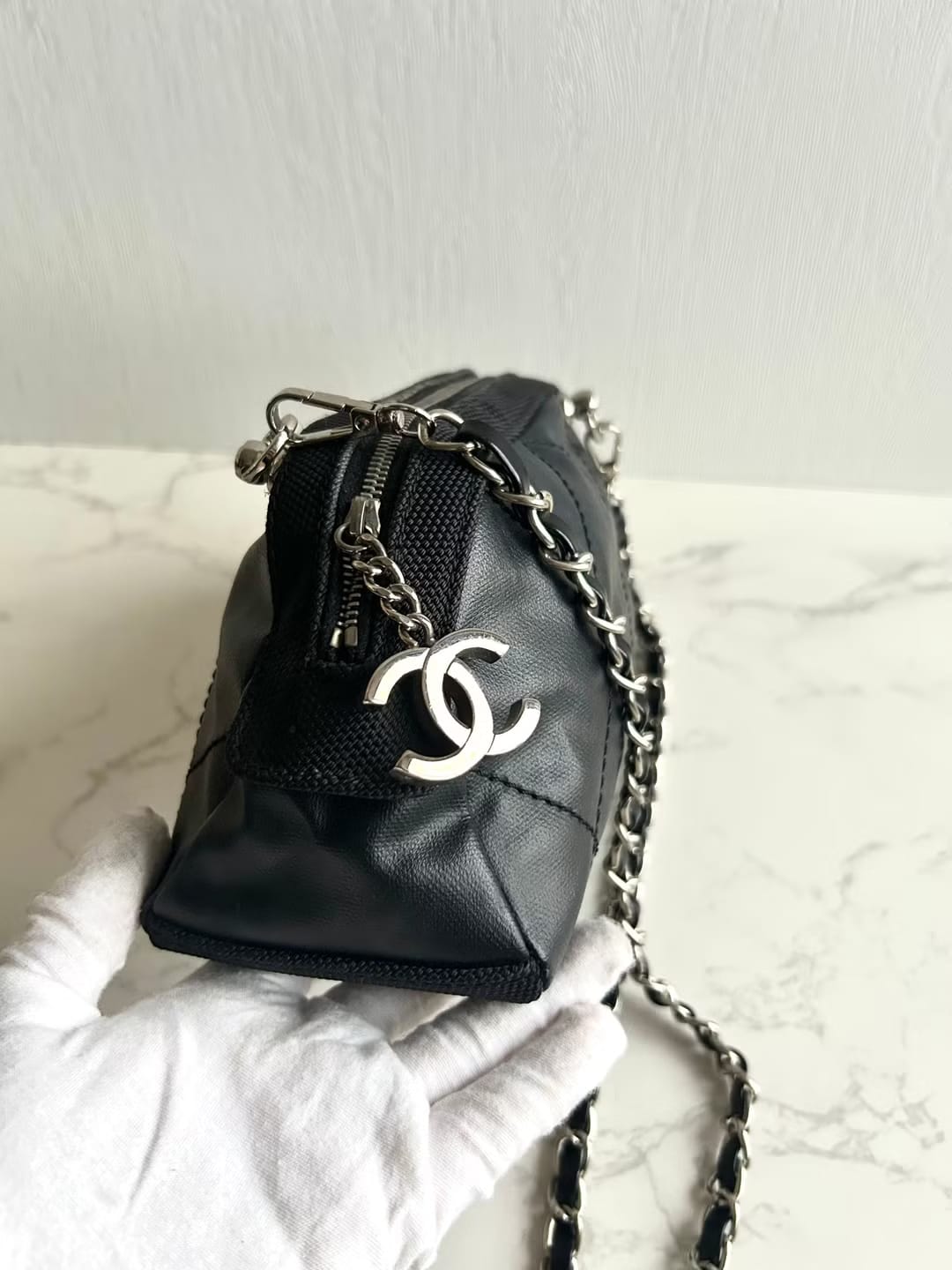 Chanel Black Half Moon Crossbody Bag / Shoulder Bag