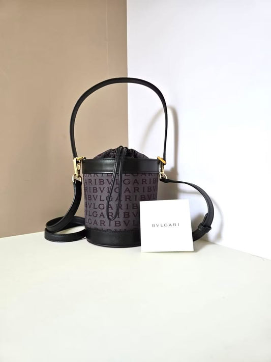 Bvlgari antique old flower bucket bag/side backpack/oblique backpack/shoulder bag