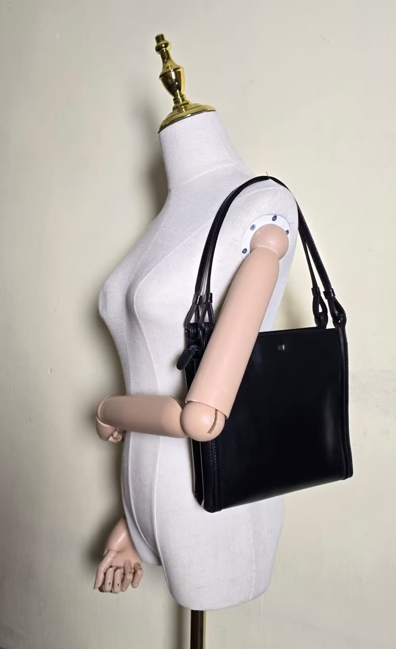 Loewe Rare Black Silver-Stamped Mini Anagram Crossbody Bag/Shoulder Bag/Tote Bag